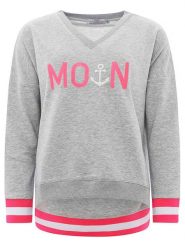 Zwillingsherz Bluza "MoinZH" w kolorze szaro-różowym rozmiar: XL. Różowe bluzy damskie Zwillingsherz, xl, bez wzorów, bez kaptura. Za 169.45 zł.