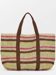 Becksöndergaard Shopper bag "Papel Berta" ze wzorem - 44 x 40 cm rozmiar: onesize. Shopper bag Becksöndergaard, bez wzorów, z materiału, na ramię, bez dodatków. Za 166.88 zł.