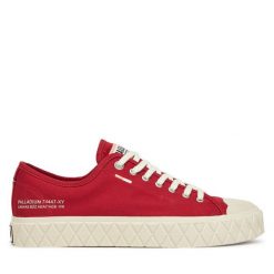 Trampki Palladium. Czerwone trampki damskie Palladium, bez wzorów, bez zapięcia. Za 239.99 zł.