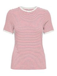 ONLY Koszulka w kolorze biało-czerwonym rozmiar: XL. Białe bluzki damskie Only, xl, bez wzorów, bez kołnierzyka, bez ramiączek. Za 60.99 zł.