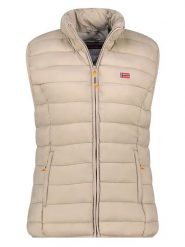 Geographical Norway Kamizelka pikowana "Vatikolor" w kolorze beżowym rozmiar: XXL. Brązowe kamizelki damskie Geographical Norway, xxl, bez wzorów, bez kaptura. Za 113.63 zł.