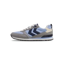 Sneakersy Hummel Monaco 86. Niebieskie obuwie sportowe damskie Hummel, z syntetyku, bez zapięcia, do biegania. Za 286.50 zł.