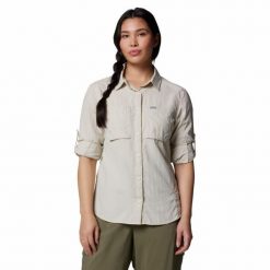 Koszula damska Columbia Skien Valley Long Sleeve Shirt. Zielone koszule damskie Columbia, bez wzorów, sportowe, bez kołnierzyka, bez ramiączek. Za 319.99 zł.