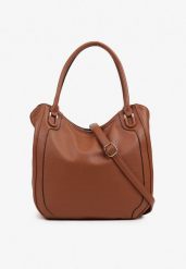 Brązowa Torebka Shopperka Haliravia. Brązowe shopper bag Born2be, bez dodatków. Za 84.99 zł.