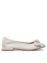 Caprice Baleriny 9-22105-42 Écru. Białe balerinki damskie Caprice, bez wzorów, ze skóry. Za 300.99 zł.
