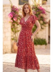 SOULSHAE Sukienka w kolorze czerwonym rozmiar: XXL/3XL. Czerwone sukienki damskie SOULSHAE, bez wzorów, bez ramiączek. Za 149.95 zł.