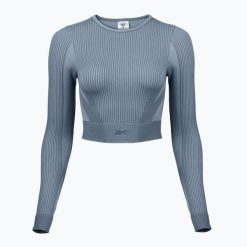 Longsleeve Reebok RBK Lab Seamless Crop. Niebieskie koszulki sportowe damskie REEBOK FITNESS, bez wzorów, bez ramiączek, na fitness i siłownię. Za 259.99 zł.