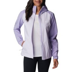 Kurtka softshell damska Columbia Heather Canyon. Fioletowe kurtki damskie Columbia, xs, bez wzorów, z softshellu, bez kaptura. Za 249.99 zł.
