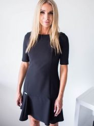 Sukienka Model Indygo Black - Jersa. Czarne sukienki damskie Jersa, bez wzorów, wizytowe, bez ramiączek. Za 320.90 zł.