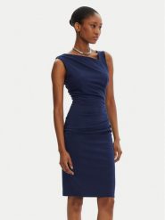 Rinascimento Sukienka koktajlowa CFC0122564003 Granatowy Regular Fit. Niebieskie sukienki damskie Rinascimento, bez wzorów, z syntetyku, wizytowe, bez ramiączek. Za 419.99 zł.