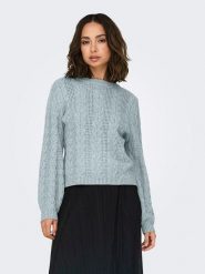 ONLY Sweter w kolorze błękitnym rozmiar: S. Niebieskie swetry klasyczne damskie Only, s, ze splotem, bez kołnierzyka. Za 127.35 zł.