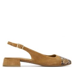 Czółenka Tamaris. Brązowe czółenka damskie Tamaris, bez wzorów, bez obcasa. Za 369.99 zł.