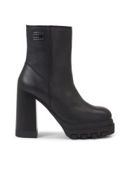 Tommy Jeans Botki Tjw High Heel Ankle EN0EN02256 Czarny. Czarne botki damskie Tommy Jeans, z jeansu, bez obcasa, na słupku, bez zapięcia. Za 636.87 zł.