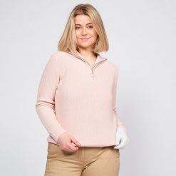 Sweter do golfa damski Inesis MW500. Niebieskie golfy damskie INESIS, xl, z bawełny, bez kołnierzyka. Za 169.99 zł.