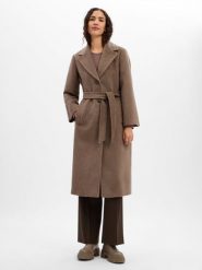 Weekend Max Mara płaszcz wełniany z domieszką moheru Kobiety brązowy, 34. Brązowe płaszcze damskie Weekend Max Mara, bez wzorów, z wełny, bez kaptura. Za 3,299.95 zł.