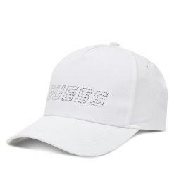Czapka z daszkiem Guess. Białe czapki z daszkiem damskie Guess, z aplikacjami. Za 99.99 zł.