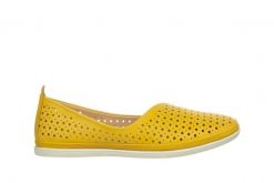 Baleriny Bayla-161 158 23203 Tetris 161481, Żółty, Skóra naturalna - 37. Żółte balerinki damskie Bayla, w ażurowe wzory, z materiału. W wyprzedaży za 152.10 zł.