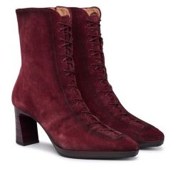 Botki Hispanitas. Czerwone botki damskie Hispanitas, bez obcasa, na słupku, bez zapięcia. Za 859.99 zł.