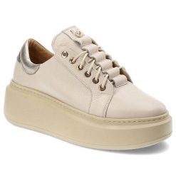 Beżowe Sneakersy Armodo Modne Skórzane Buty Damskie. Brązowe obuwie sportowe damskie Armodo, na wiosnę, ze skóry, bez zapięcia, do biegania. Za 299.00 zł.