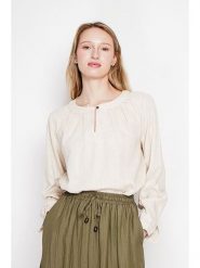Le Jardin du Lin Lniana bluzka w kolorze kremowym rozmiar: 42. Brązowe bluzki damskie Le jardin du lin, bez wzorów, ze lnu, bez kołnierzyka, bez ramiączek. Za 108.99 zł.