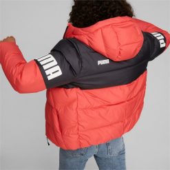 Kurtka uniwersalna damska Puma 84939435. Czerwone kurtki damskie Puma, uniwersalny, bez wzorów, z puchu, z kapturem. W wyprzedaży za 558.20 zł.