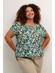 KAFFE curve Bluzka w kolorze zielono-turkusowym rozmiar: 48. Niebieskie bluzki damskie KAFFE curve, bez wzorów, z wiskozy, bez kołnierzyka, bez ramiączek. Za 104.99 zł.