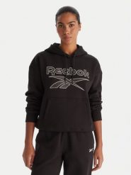 Reebok Bluza Cali RK25174CCW Czarny Regular Fit. Czarne bluzy damskie Reebok, m, bez wzorów, z syntetyku, bez kaptura. Za 109.99 zł.