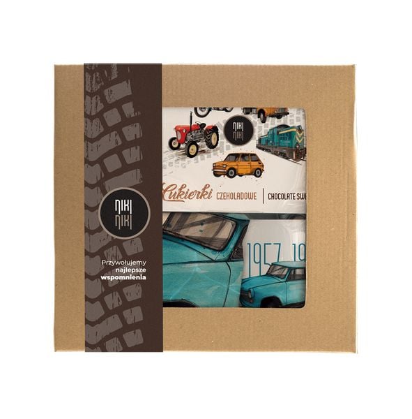 Trabant — paczka (Zawartość paczki: koszulka, torba, kubek, słodycze; Rozmiar koszulki / bluzy: M (damska); Kolor koszulki / bluzy: czarny; Rodzaj nad. Czarne koszulki damskie nikiniki, m, bez wzorów, z bawełny, bez kołnierzyka, bez ramiączek. Za 179.00 zł.