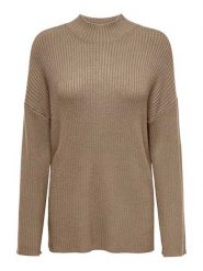 ONLY Sweter w kolorze jasnobrązowym rozmiar: XL. Brązowe swetry klasyczne damskie Only, xl, prążkowane, bez kołnierzyka. Za 79.03 zł.