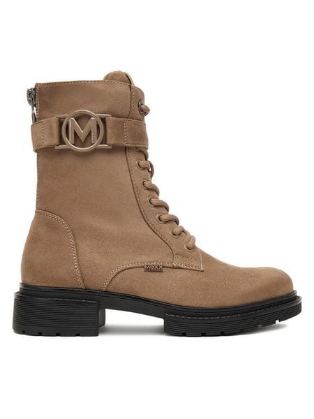 MEXX Trzewiki CEO-MI001710553W Beżowy. Brązowe botki damskie Mexx, z materiału, bez obcasa, na płaskiej podeszwie, bez zapięcia. Za 379.99 zł.