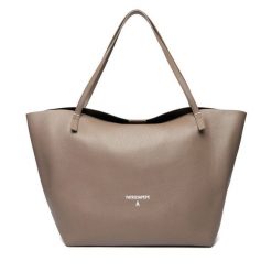Torebka Patrizia Pepe. Brązowe shopper bag Patrizia Pepe, bez wzorów, bez dodatków. Za 1,299.00 zł.