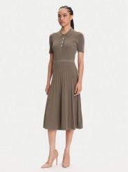 MICHAEL Michael Kors Sukienka dzianinowa MT5834F33D Beżowy Regular Fit. Brązowe sukienki damskie MICHAEL Michael Kors, bez wzorów, z dzianiny, bez ramiączek. Za 859.99 zł.