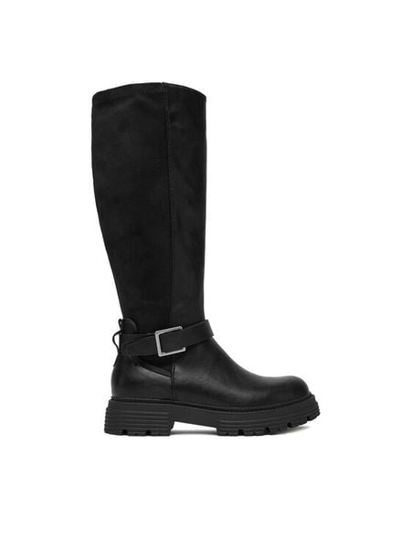 JENNY Kozaki CEO-WS6211-10 Czarny. Czarne kozaki damskie Jenny, z materiału, bez obcasa, na płaskiej podeszwie, bez zapięcia. Za 219.99 zł.