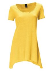 Heine Jedwabna koszulka w kolorze żółtym rozmiar: 46. Żółte koszulki damskie Heine, bez wzorów, z jedwabiu, z asymetrycznym kołnierzem, bez ramiączek. Za 69.45 zł.