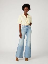 Wrangler Bluzka w kolorze żółtym rozmiar: S. Żółte bluzki damskie Wrangler, s, bez wzorów, bez kołnierzyka, bez ramiączek. Za 83.42 zł.