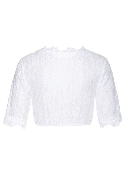 Bluzka koronkowa w ludowym stylu. Białe bluzki damskie bonprix, bez wzorów, z koronki, bez kołnierzyka, bez ramiączek. Za 147.99 zł.