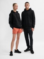 Bluza sportowa z kapturem Hummel Legacy Hoodie Unisex. Czarne bluzy damskie Hummel, s, bez wzorów, z bawełny, z kapturem. Za 219.50 zł.