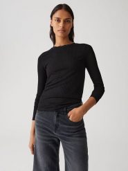 OPUS Koszulka w kolorze czarnym rozmiar: 40. Czarne koszulki damskie Opus, bez wzorów, bez kołnierzyka, bez ramiączek. Za 108.99 zł.