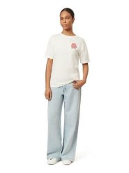 Scotch & Soda Koszulka w kolorze kremowym rozmiar: XL. Brązowe bluzki damskie Scotch & Soda, xl, bez wzorów, z bawełny, bez kołnierzyka, bez ramiączek. Za 91.99 zł.