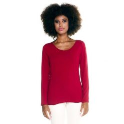 Koszulka na co dzień na siłownię. Czerwone bluzki damskie LEONE 1947 APPAREL, bez wzorów, z bawełny, sportowe, bez kołnierzyka, bez ramiączek. W wyprzedaży za 67.30 zł.