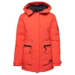 Pikowana parka dla kobiet Superdry City. Czerwone parki damskie Superdry, bez kaptura. W wyprzedaży za 768.15 zł.