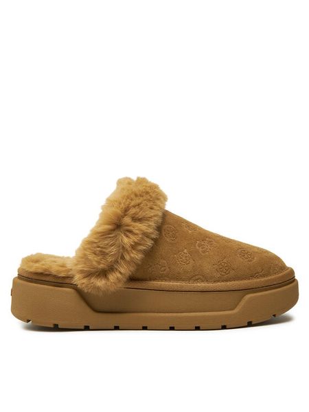 Guess Kapcie Unika3 FLFUK3 FAL06 Brązowy. Brązowe kapcie damskie Guess, ze skóry. Za 369.99 zł.