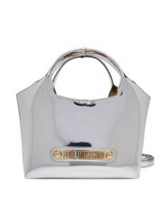 LOVE MOSCHINO Torebka JC4133PP1OLP0902 Srebrny. Szare torebki klasyczne damskie Love Moschino, ze skóry, bez dodatków. Za 859.99 zł.