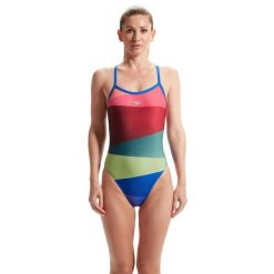 Strój Kąpielowy Speedo Placement Digital Turnback – Czerwony/Zielony Rozmiar 42. Czerwone stroje jednoczęściowe Speedo, bez wzorów. Za 1,533.66 zł.