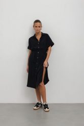 SUKIENKA SILVIA CUPRO CZARNA L - Flawless. Czarne sukienki damskie Flawless, bez wzorów, z jedwabiu, biznesowe, bez ramiączek. Za 295.00 zł.