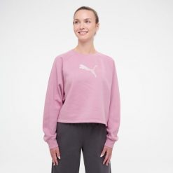 Bluza damska Puma Gym & Pilates crop. Czerwone bluzy damskie Puma, s, bez wzorów, z bawełny, bez kaptura. Za 169.99 zł.