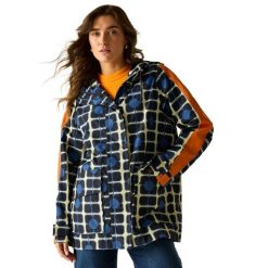 Kobiety/Panie Orla Kiely Kurtka Wodoodporna Średniej Długości. Niebieskie kurtki damskie Regatta, m, bez wzorów, z materiału, z kapturem. Za 375.99 zł.