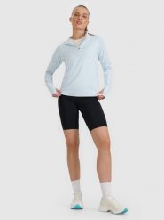 4F Legginsy kolarki do biegania szybkoschnące damskie - czarne L. Czarne legginsy sportowe damskie 4F, l, bez wzorów, z materiału, z podwyższonym stanem, do biegania. Za 149.99 zł.
