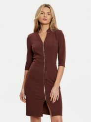 Rinascimento Sukienka koktajlowa CFC0121893003 Brązowy Slim Fit. Brązowe sukienki damskie Rinascimento, bez wzorów, z syntetyku, wizytowe, bez ramiączek. Za 339.99 zł.