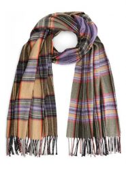 TRAVELIN' Szal w kolorze beżowo-fioletowo-oliwkowym rozmiar: onesize. Brązowe szaliki damskie Travelin', bez wzorów, z materiału. Za 121.99 zł.